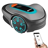 GARDENA SILENO Minimo Automatic Robotic Lawn Mower with Bluetooth app, Boundary Wire - For lawns up to 2700 Sq Ft, Made in Europe, Grey