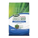 Scotts Turf Builder Grass Seed Sun & Shade Mix with Fertilizer and Soil Improver, Thrives in Many Conditions, 2.4 lbs.