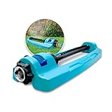 Aqua Joe SJI-OMS16 Indestructible Metal Base Oscillating Sprinkler with Adjustable Spray, 3600-Square Foot Coverage