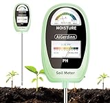 AiGerdinn Soil Test Kit, 2-in-1 Soil Moisture Meter, Soil pH Meter -Dual Dial-Simultaneously-Display Results-Soil pH Tester, Moisture Meter for House Plants,Garden,Lawn,Farm Indoor&Outdoor-LeafGreen