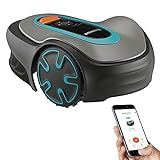 GARDENA SILENO Minimo - Fully automatic robotic lawnmower with Bluetooth App, quietest in the market, boundary wire included, for lawns up to 2700 sq. ft, Gray