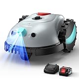 YARDCARE V100 Robotic Lawn Mower, HD Visual Navigation, Smart Obstacle Avoidance & Precision Collision Sensors, Adjustable Cutting Height, Quiet Operation, Ideal for Small Lawns up to 1,600 sq ft
