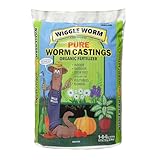 Wiggle Worm 100% Pure Organic Worm Castings Fertilizer, 15-Pounds - Improves Soil Fertility and Aeration for Houseplants, Vegetables, Gardens, and More – OMRI-Listed and Mineral-Dense