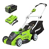 Greenworks 40V 16' Cordless (Push) Lawn Mower (75+ Compatible Tools), 4.0Ah Battery and Charger Included