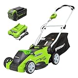 Greenworks 40V 16' Cordless (Push) Lawn Mower (75+ Compatible Tools), 4.0Ah Battery and Charger Included