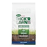 Scotts Turf Builder Thick'R Lawn Sun & Shade - 3 in 1 Lawn Fertilizer, Seed, & Soil Improver for a Thicker, Greener Lawn, Seeds up to 4,000 sq. ft., 40 lb.