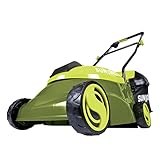 Sun Joe MJ401C-XR 14-Inch 28-Volt 5-Amp Cordless Lawn Mower w/Brushless Motor, 10.6-Gallon Detachable Collection Bag, Lightweight, Green