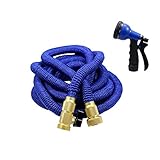 UrGod Expanding Garden Hose, 25FT Heavy Duty Portable Expandable Water Hose,3 Layer Latex Core, Fabric Casing,Brass Fittings,8-Pattern Sprayer Nozzle