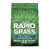 Scotts Turf Builder Rapid Grass Sun & Shade Mix: up to 8,000 sq. ft., Combination Seed & Fertilizer, Grows in Just Weeks, 16 lbs