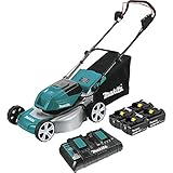 Makita XML03PT1 36V (18V X2) LXT® Brushless 18' Lawn Mower Kit with 4 Batteries (5.0Ah)