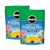 Miracle-Gro Moisture Control Potting Mix 8 qt., Protects Against Over and Under Watering Container Plants, 2 Pack