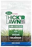 Scotts Turf Builder THICK'R LAWN Grass Seed, Fertilizer, and Soil Improver for Sun & Shade, 1,200 sq. ft., 12 lbs.