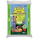 Wiggle Worm 100% Pure Organic Worm Castings - Organic Fertilizer for Houseplants, Vegetables, and More – OMRI-Listed Earthworm Castings to Help Improve Soil Fertility and Aeration, 15-Pounds