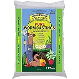 Wiggle Worm 100% Pure Organic Worm Castings - Fertilizer for Houseplants, Vegetables – OMRI-Listed Earthworm Castings to Help Improve Soil Fertility and Aeration, 15-Pounds