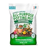 Back to the Roots All-Purpose Potting Mix 6 Quarts (Best Value), 100% Organic & USA Made for Herbs, Veggies, Flowers, w/ Nutrient Rich Plant Food, Worm-Castings, & Moisture Controlling Yucca