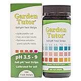 Garden Tutor Soil pH Test Kit (3.5-9 Range) | 100 Soil pH Tester Strips - Test Soil Acidity and Alkalinity of Garden Lawn Grass Flower Vegetable Compost Indoor and Outdoor Plants