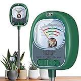 4-in-1 Soil Test Kit, Soil Moisture Meter/Soil PH Meter/Light/Fertility Soil Tester, Soil Hygrometer for Plant,Garden,Farm,Lawn Care Outdoor&Indoor Moisture Meter for House Plants (No Need Battery)