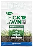 Scotts Turf Builder Thick'R Lawn Sun & Shade - 3 in 1 Lawn Fertilizer, Seed, & Soil Improver for a Thicker, Greener Lawn, Seeds up to 4,000 sq. ft., 40 lb.