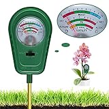 3-in-1 Soil Test Kit, Soil Moisture Meter/Soil ph Meter/Fertility Soil Tester, Soil Hygrometer for Garden, Farm, Plant, Outdoor, Indoor, Lawn Care Moisture Meter for Hous Plants (No Battery Needed)