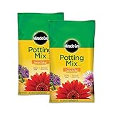 Miracle-Gro Potting Mix, For Container Plants, Flowers, Vegetables, Annuals, Perennials, Shrubs, Feeds for up to 6 Months, 16. qt., 2-Pack